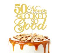 ZCXVC 50 Never Looked So Good Cake Topper Happy 50th Birthday Party Decoration Cheers to 50 Years Birthday/Anniversary Party Supplies Gold Glitter
