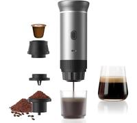 Zcyge Portable Coffee Maker Espresso Machine, Travel Camping Coffee Makers, Mini Battery Portable Espresso Self-Heating Car Coffee Maker With Ground Coffee & NS Capsule