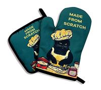 zcyhtqp, Made from Scratch, Funny Silicone Non-Slip Oven Mitts and Pot Holders Sets of 2, Cat Oven Mitts, Bake Lover Gift, Cat Lover Gift, Kitchen Gift for Cat Owner, Cat Mom