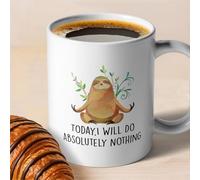 zcyhtqp, Today I Will Do Absolutely Nothing, Funny Sloth Ceramic Coffee Mug, Cute Sloth Gifts, Sarcastic Sayings Mug for Women Men, Great Gag Gift Idea For Coworker, Friends, Boss