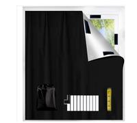 ZCYLPT 100% Blackout Blind,145X300CM Blackout Blinds Stick On,Temporary Blackout Curtain for Window,Cut to Any Size,No Drill Blinds Blackout with Self Adhesive Tapes for Bedroom,Nursery,Loft,RV Car