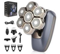 ZCYLPT Head Shavers for Men, 5 in 1 Electric Razor for Bald Men, Skull Shaver with 7D Floating Head, Wet/Dry IPX6 Waterproof LED Display Type C Rechargeable Grooming Kit
