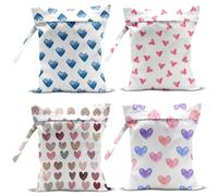 zcyxuuw 4 Pack Wet Bag for Swimsuit, Beach Travel Essentials Wet Dry Bag, for Sunscreen Toiletry Dirty Clothes Yoga Gym Diaper, Friend Summer Beach Vacation Gifts. Heart shape