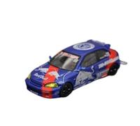 ZCYYUE Scale Models INNO 1:64 Saloon Sports Car Model 6th Generation EK9 Type-R Blue Red Bull Suitable For Honda Civic Coupe Simulation