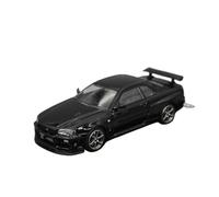 ZCYYUE Scale Models Inno Alloy 1:64line Sports Car Model R34 Skyline GT-R For Nissan GTR Coupe Simulation(Black)