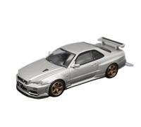 ZCYYUE Scale Models Inno Alloy 1:64line Sports Car Model R34 Skyline GT-R For Nissan GTR Coupe Simulation(Silver)