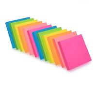 ZCZN 6 Bright Colour Sticky Notes, 76 x 76 mm, 100 Sheets/Pad, Sticky Issue is Improved, 12 Pads
