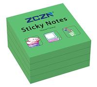 ZCZN 76 x 76 mm Sticky Notes, 100 Sheets/Pad, 4 Pads, Dark Green