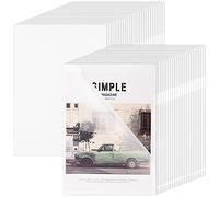 ZCZN A4 Cut Flush Folders, 45 Pack Translucent White Plastic Sleeves