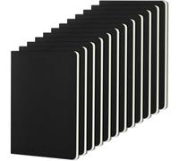 ZCZN A5 Lined Notebooks, 12 Pack Ruled Notepad, Black Kraft Cover Travel Journal for School, Work & Notes