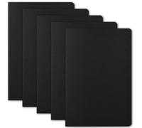 ZCZN A5 Lined Notebooks, 5 Pack Ruled Notepad, Black Kraft Cover Travel Journal for School, Work & Notes