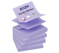ZCZN Pop-up Sticky Notes 76 x 76 mm, 4 Pads, 100 Sheets/Pad, Light Purple