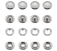 ZCZQC 30 Sets 10mm White Pearl Snap Buttons Metal Ring Snaps Popper Stud Snap Fasteners Kit