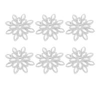 ZCZQC 6PCS Snowflake Heat-Set Rhinestone Decals Silver 3 Inches Diameter Hot Melt Adhesive Pattern Stickers Shiny Crystal Patches for Belt Decoration Bride Party Dress Accessories