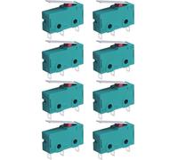 ZCZQC 8PCS Small Limit Short Handle Micro Switch Short Straight Hinge Lever Arm Switch SPDT NO NC 3 Terminal Instantaneous Short Straight Rod Type for Machine Numerical Control Cyan