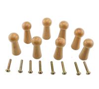 ZCZQC 8pcs Wooden Coat Hooks Shaker Pegs Coat Peg Natural Wood Hook Wall Mounted Screw-on Shaker Pegs Knob
