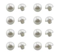 ZCZQC Half Domed Pearl Button 50PCS 15mm White Round Half Ball ABS Plastic Pearl Buttons with Sewing Shank for Sewing Clothing Dress Sweater Crafts DIY Jewelry Making Accessories Mushroom Shape Button