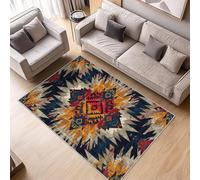 ZDABAOEC Aztec Rugs for Living Room - Aztec Tribal Rug - Native American Rugs, Navajo Western Boho Carpet, Aztec Home Decor Non Slip Small Rug, Washable Rug, Anti Slip Low Pile Area Rug, 60 x 110cm