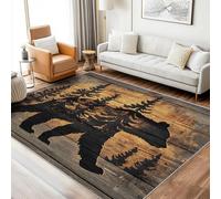 ZDABAOEC Bear Gifts for Men - Bear Rugs for Living Room, Bedroom, Rustic Hunting Carpet, Washable Non Slip Large Rug, Soft Low Pile Patterned Area Rug & Home Decor & Gifts, 200 x 290cm
