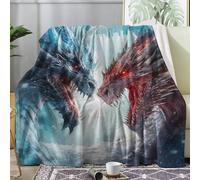 ZDABAOEC Dragon Blanket, Fleece Throw Blanket for Bed Sofa Couch, Super Soft Fluffy Flannel Blankets and Throws, Extra Large, Super King Size 230x270 cm