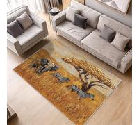 ZDABAOEC Elephant Rugs for Nursery - African Elephant Rug - Zebra Rugs, Wildlife Carpet, 3D Animal Home Decor Non Slip Large Rug, Washable Rug, Anti Slip Low Pile Area Rug, 200 x 290cm
