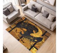 ZDABAOEC Fish Rug for Bedroom - Koi Fish Rug - Japanese Chinese Rugs, Gold Asian Style Carpet, Japan Home Decor Non Slip Small Rug, Washable Rug, Anti Slip Low Pile Area Rug, 60 x 90cm