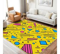ZDABAOEC Geometric Rugs for Living Roon - Memphis Rugs for Living Room, Retro 80s 90s Carpet, Washable Non Slip Small Rug, Soft Low Pile Patterned Area Rug & Home Decor & Gifts, 80 x 150cm