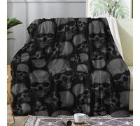 ZDABAOEC Gothic Skull Blanket, Fleece Throw Blanket for Bed Sofa Couch, Super Soft Fluffy Flannel Blankets and Throws, Extra Large, Super King Size 230x270 cm