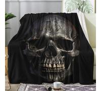 ZDABAOEC Gothic Skull Throw Blanket, Fleece Blanket for Bed Sofa Couch, Super Soft Fluffy Flannel Blankets and Throws, Single Size 130x150 cm