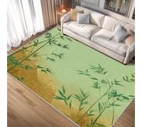 ZDABAOEC Green Leaf Rugs Living Room - Green Leaves Rugs for Living Room, Bedroom, Japanese Carpet, Washable Non Slip Large Rug, Soft Low Pile Patterned Area Rug & Home Decor & Gifts, 200 x 290cm