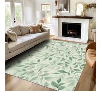 ZDABAOEC Green Leaf Rugs Living Room - Leaves Area Rugs - Sage Green Home Decor, Botanical Room Decor, Very Large Non Slip Machine Washable Low Pile Rubber Backed Carpet 160 x 230cm