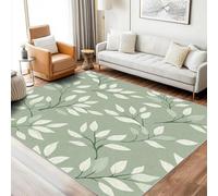 ZDABAOEC Green Leaf Rugs Living Room - Sage Green Rugs for Bedroom, Leaves Carpet, Washable Non Slip Small Rug, Soft Low Pile Patterned Area Rug & Home Decor & Gifts, 60 x 110cm