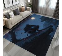 ZDABAOEC Japanese Gifts for Men - Japanese Samurai Rugs for Living Room, Bedroom, Asian Anime Carpet, Washable Non Slip Small Rug, Soft Low Pile Patterned Area Rug & Home Decor & Gifts, 60 x 110cm