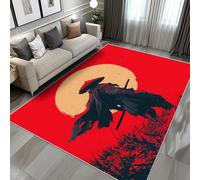 ZDABAOEC Japanese Style Rugs - Japanese Samurai Rugs for Living Room, Bedroom, Anime Carpet, Washable Non Slip Small Rug, Soft Low Pile Patterned Area Rug & Home Decor & Gifts, 80 x 150cm