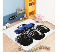ZDABAOEC Monster Truck Decorations - Monster Truck Mat for Kids Room Decor & Gifts,Cartoon Car Carpet for Nursery Playroom Classroom Children's Bedroom Anti Slip Short Pile Soft Area Rugs, 60 x 120 cm