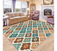 ZDABAOEC Moroccan Rugs for Living Room - Moroccan Floral Rug - Geometric Vintage Rugs, Retro Bohemian Traditional Carpet, Moroccan Home Decor Non Slip Large Rug, Low Pile Area Rug, 180 x 240cm