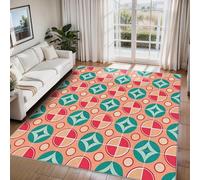 ZDABAOEC Retro Decorations - Groovy Mid Century Modern Rugs for Living Room, Bedroom, Retro 70s Carpet, Washable Non Slip Large Rug, Soft Low Pile Patterned Area Rug & Home Decor & Gifts, 200 x 290cm