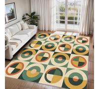 ZDABAOEC Retro Rugs for Kitchen - Mid Century Rugs for Living Room, Bedroom, Geometric Abstract Carpet, Washable Non Slip Large Rug, Soft Low Pile Patterned Area Rug & Home Decor & Gifts, 200 x 290cm