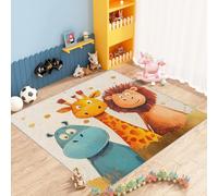ZDABAOEC Safari Rug for Kids Bedroom - Cartoon Mat for Kids Room Decor & Gifts,Forest Animal Carpet for Nursery Playroom Classroom Children's Bedroom Anti Slip Short Pile Soft Area Rugs, 50 x 80 cm