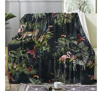 ZDABAOEC Tropical Jungle Throw Blanket, Fleece Blanket for Bed Sofa Couch, Super Soft Fluffy Flannel Blankets and Throws, Single Size 130x150 cm