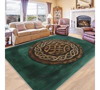 ZDABAOEC Viking Rugs for Living Room - Viking Rug - Nordic Mythology Rugs, Green Carpet, Viking Home Decor Non Slip Large Rug, Washable Rug, Anti Slip Low Pile Area Rug, 120 x 170cm
