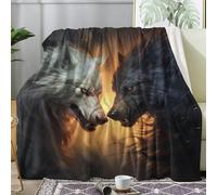 ZDABAOEC Wolf Blanket, Fleece Throw Blanket for Bed Sofa Couch, Super Soft Fluffy Flannel Blankets and Throws, Extra Large, Super King Size 230x270 cm