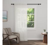 Zdada Net Curtains for Windows 108 Drop, Beige Slot Top Voile Curtains, Semi Transparent Sheer Curtain Net Curtain Panel for Living Room Kitcken W60xL108 Inch,1 Panel