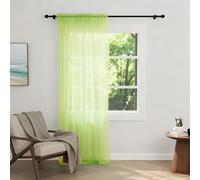 Zdada Net Curtains for Windows 108 Drop, Green Slot Top Voile Curtains, Semi Transparent Sheer Curtain Net Curtain Panel for Living Room Kitcken W60xL108 Inch,1 Panel