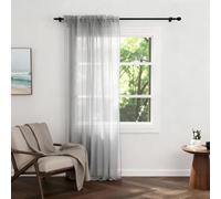 Zdada Net Curtains for Windows 108 Drop, Silver Slot Top Voile Curtains, Semi Transparent Sheer Curtain Net Curtain Panel for Living Room Kitcken W60xL108 Inch,1 Panel
