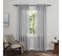 Zdada Net Curtains for Windows 108 Drop, Silver Slot Top Voile Curtains, Semi Transparent Sheer Curtain Net Curtain Panel for Living Room Kitcken W60xL108 Inch,2 Panels
