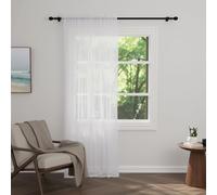 Zdada Net Curtains for Windows 108 Drop, White Voile Curtains 1 Panel | Slot Top Rod Pocket Semi Transparent Sheer Curtain Short Light Filtering Net Curtain for Living Room Kitcken W60 x L108 Inch