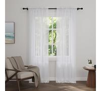 Zdada Net Curtains for Windows 108 Drop, White Voile Curtains 4 Panels