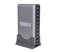 ZDAGELD 1000W USB Charging Station, 10 Port GaN III Pro Fast Charging Hub for Laptop Tablet Smartphone with 4 Ports 140W PD PPS, 4 Ports 100W PD PPS, 2 20W QC, Wide Compatibility (UK Plug)