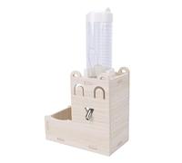 ZDAGELD 2 in 1 Wooden Hamster Hanging Water Bottle, Automatic Pet Water Dispenser with Stable Base, Multifunctional Feeding Supply for Hamster Gerbil Hedgehog Small Furry Pets